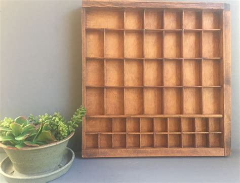 Wooden Printer S Tray Drawer Rustic Industrial Wall Display By