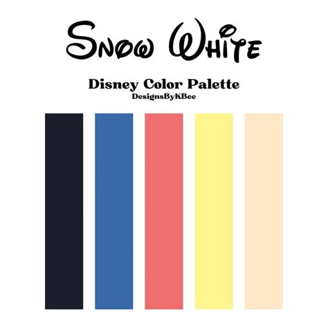 Snow White Disney Color Palette Disney Colors Movie Color Palette