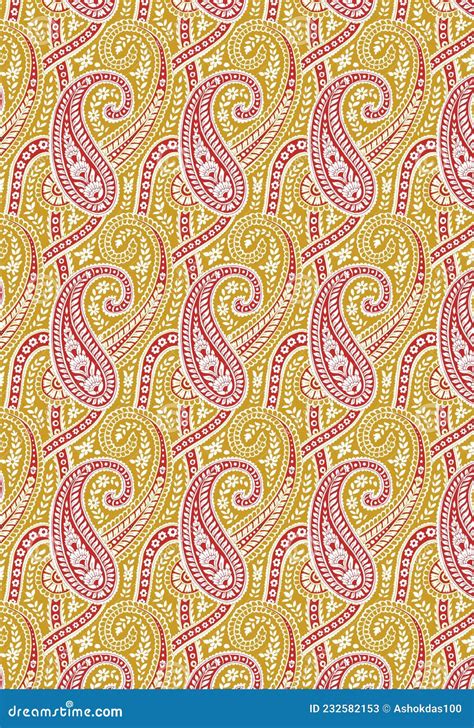 Textile Traditional Allover Pattern Design For Print Stock Illustration