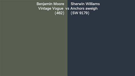 Benjamin Moore Vintage Vogue 462 Vs Sherwin Williams Anchors Aweigh