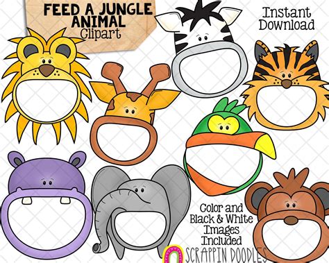 Feed A Jungle Animal Clipart Feeding Open Mouth Animals Elephant Parrot