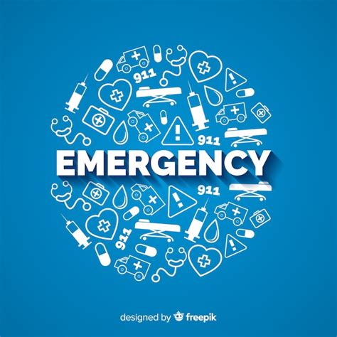 Free Vector Modern Emergency Word Concept With Flat Design