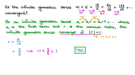 Question Video Determining The Convergence Of Geometric Series Nagwa