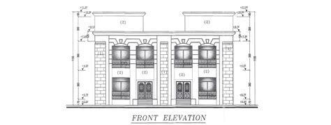 Double Story House Plan Front Elevation Dwg Net Cad Blocks And