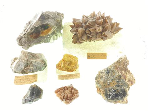 Lot Mineral Specimens Tigers Eye Mica Calcite