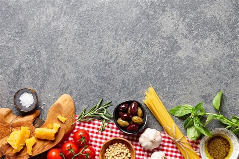 Italian Food Ingredients On Stone Background — Stock Photo © Kobeza