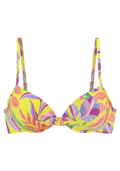 s Oliver Bügel Bikini Top Mallorca gelb bedruckt Cup B