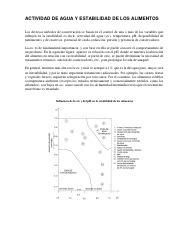 Aw Y Estabilidad Alim Humedad Intermedia Pdf Actividad De Agua Y