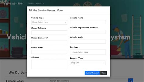 Vehicle Service Management System In Php Free Source Code Sourcecodester