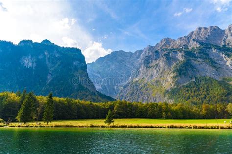 Koenigssee Lake With Alp Mountains Konigsee Berchtesgaden National