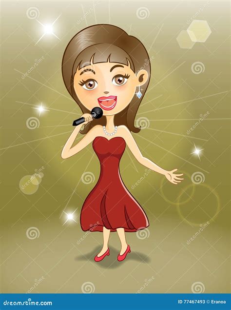 Young Girl Singing On Stage Stock Vector Illustration Of Concert