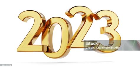 2023 Símbolo Letras Negritas Doradas 3dilustración Foto de stock y más banco de imágenes de ...