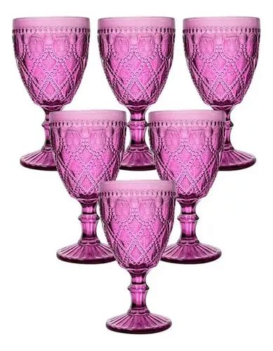 Juego De Vasos Royal De Ml Piezas Morado Casambiente