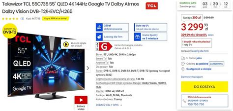 Kapitalna Promocja Na Telewizor TCL Z HDMI 2 1 I 144 Hz RtvManiaK Pl