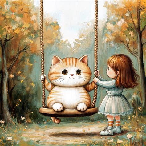 Ai产生的 小姑娘 猫 Pixabay上的免费图片