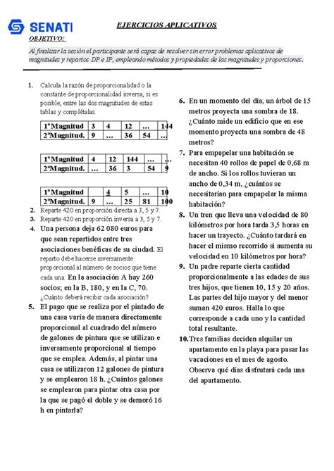 Ejer Aplic Magn Proporc Ejercicios Aplicativos Objetivo Al