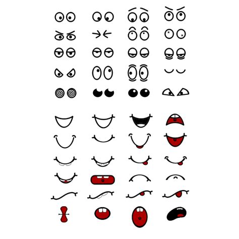 Cartoon Mouth and Eyes | Free SVG