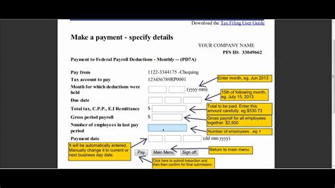 How To Submit Federal Payroll Deductions Payment To Cra Youtube