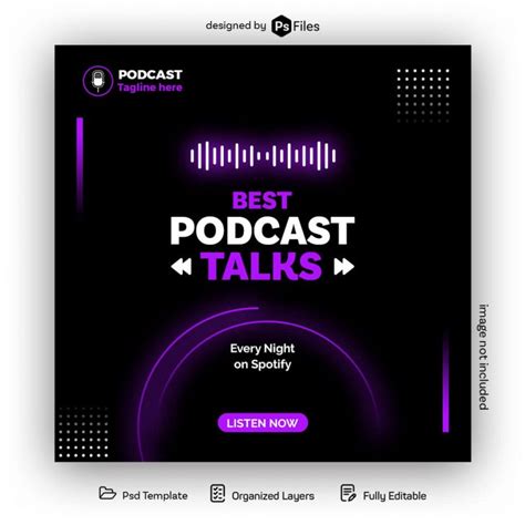 Free Podcast Cover Art Design Template PSD Download - PsFiles