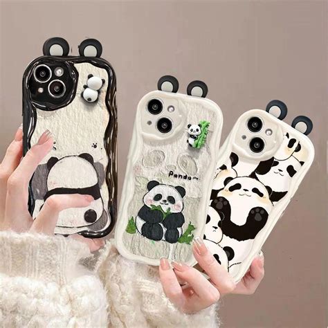 Desenho Animado D Fofo Panda Doll Ears Casing Para Infinix Hot Play I I Nota