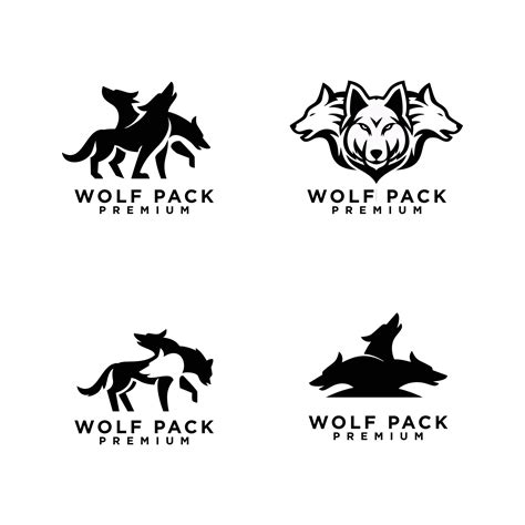 Wolf Pack Logo Icon Design Illustration 38054811 Vector Art At Vecteezy