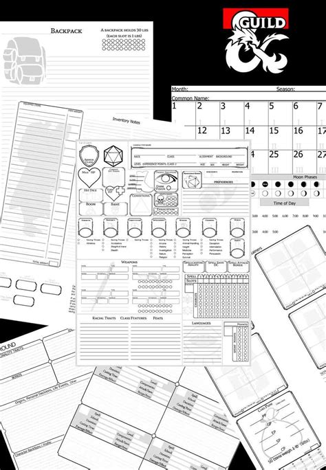 Character Sheets Modular Dungeon Masters Guild Wargame Vault