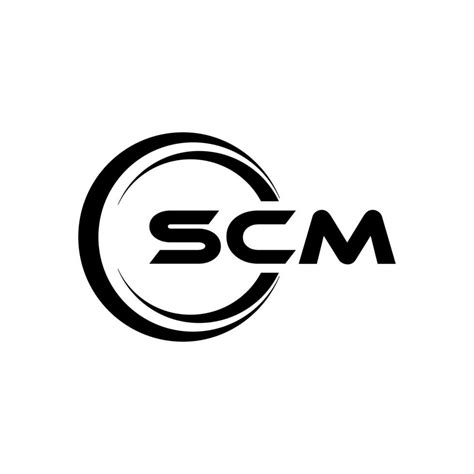 SCM letter logo design in illustration. Vector logo, calligraphy ...