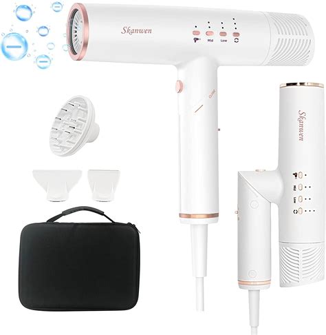 Professional Hair Dryer Brushless Motor Foldable Hair Blow Dryers With 4 Settings 3 Speed 3