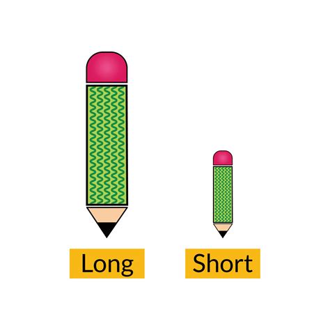 Huge And Tiny Pencils Illustration With Typography Short And Long