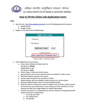 Fillable Online Jobs Aiimsbhopal Edu PDF How To Fill The Online Job