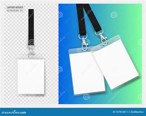 Lanyard Design Identification Card With Ribbon Metal Closure And Card