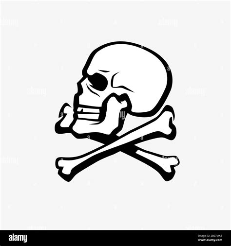 S Mbolo De Cr Neo Y Huesos Cruzados Pirata Jolly Roger Emblema Vector