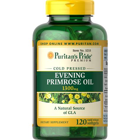 Puritans Pride Evening Primrose Oil 1300 Mg With Gla 120 Softgels