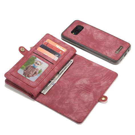 Caseme Samsung Galaxy S8 Detachable Multi Slot Zipper Wallet Case Leather Wallet Case Samsung