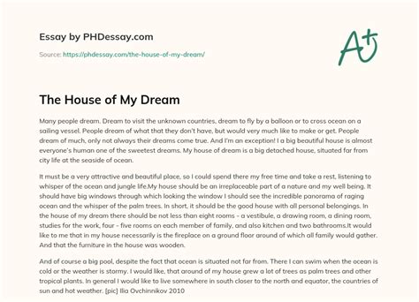 The House Of My Dream Essay Example 300 Words