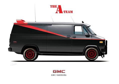 The A Team Van GMC Vandura Illustration Car Art TV and Film Movie Car ...