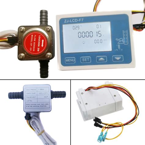 DC 12 24V Flowmeter 0 10LPM LCD Digital Fuel Oil Flow Meter With 13mm Gasoline Gear Flow Sensor ...