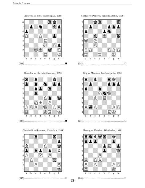 400 Chess Checkmate Puzzles in Two and Three Moves Printable PDF with ...