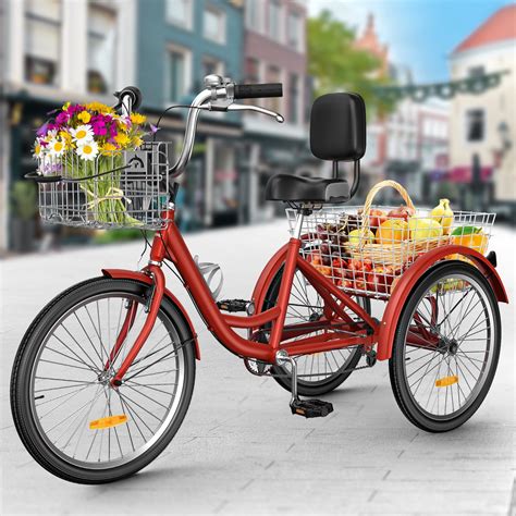 Dextrus 7-Speed Adult Tricycle, 26-Inch 3-Wheel Bike for Outdoor Sports, Shopping, Picnics ...