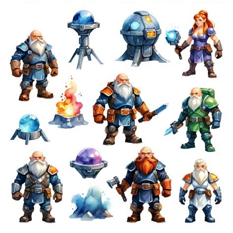 premium vector  collection  characters including