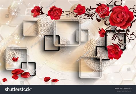 3d Wallpaper New Rose Design Wall Stock Illustration 2164460519 Shutterstock