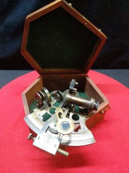 Brass Sextant In A Coffin Shaped Wooden Case Tullochs Auctions