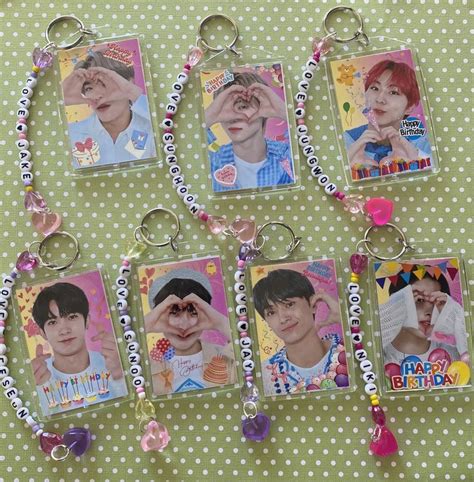 Enhypen Inspired Double Sided Bias Keychains Happy Birthday Keychains