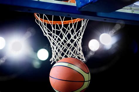 Basketball Going Through The Hoop Stock Image Image Of Shot Victory