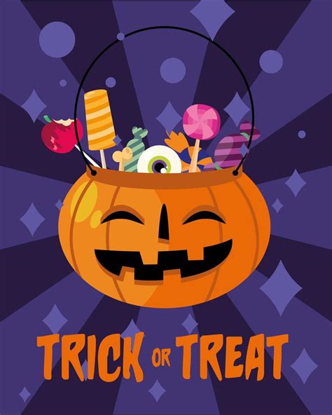 Trick Or Treat Candies Inside A Pumpkin Vector Design 1994114 Vector