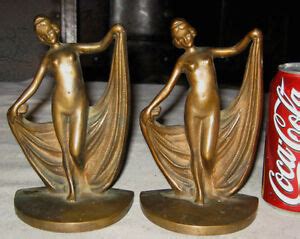 Antique Solid Bronze Art Deco Dancing Nude Lady Art Statue Sculpture