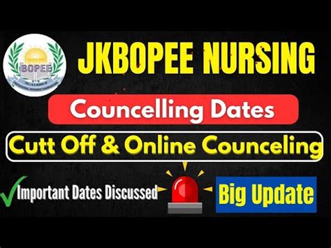 Jkbopee Bsc Nursing Counselling Kab Tak Start Hoge Online Or