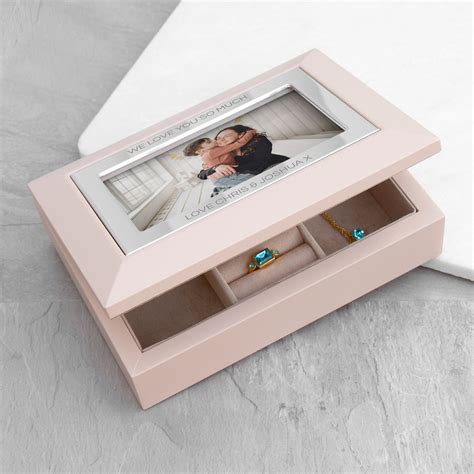 Personalised Nude Pink Silver Photo Jewellery Box Etsy