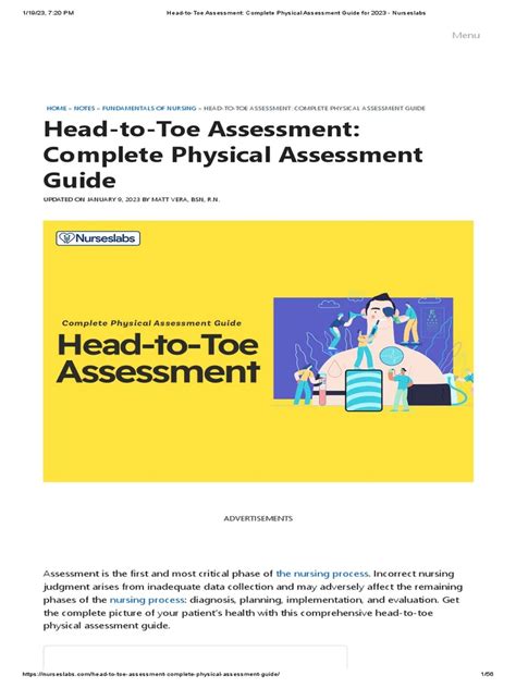 Head To Toe Assessment Complete Physical Assessment Guide For 2023 Nurseslabs Pdf Human