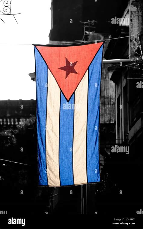 Cuban Flag Black And White